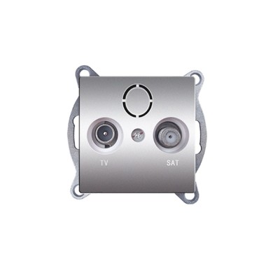 PRIME TV-SAT SOCKET END-LINE MALE & F CONNECTOR SURGE PROTECTION IP20 MATT ALUMINUM