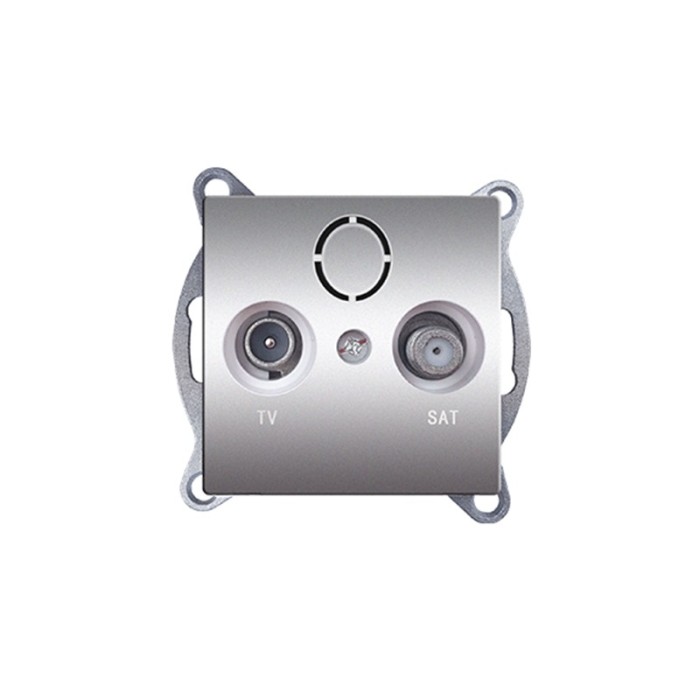 PRIME TV-SAT SOCKET END-LINE MALE & F CONNECTOR SURGE PROTECTION IP20 MATT ALUMINUM