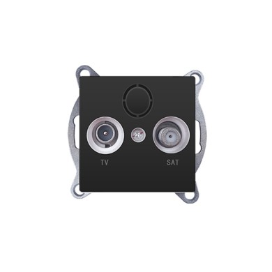 PRIME TV-SAT SOCKET END-LINE MALE & F CONNECTOR SURGE PROTECTION IP20 MATT ANTHRACITE