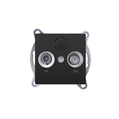 PRIME TV-SAT SOCKET THROUGH-LINE MALE & F CONNECTOR SURGE PROTECTION IP20 MATT ANTHRACITE