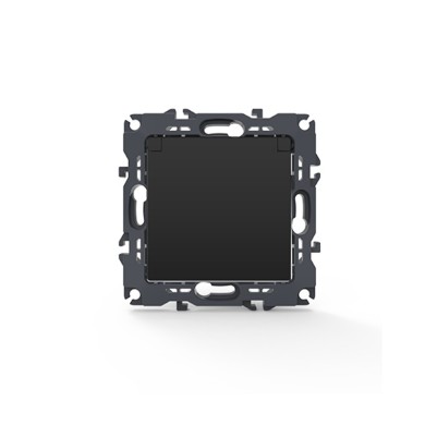 PRIME SCHUKO SOCKET WITH LID & SAFETY SHUTTER 1x2P+E 16A 250VAC IP20 MATT ANTHRACITE