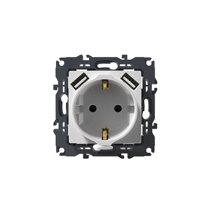 PRIME ΠΡΙΖΑ ΣΟΥΚΟ ΑΣΦΑΛΕΙΑΣ ΛΕΥΚΗ 2P+E 16A 250VAC & 2 USB 5VDC 3.1A IP20