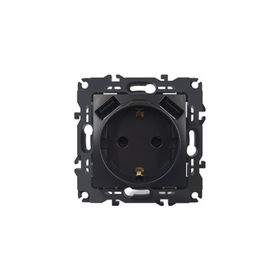 PRIME ΠΡΙΖΑ ΣΟΥΚΟ ΑΣΦΑΛΕΙΑΣ MAT ΑΝΘΡΑΚΙ 2P+E 16A 250VAC & 2 USB 5VDC 3.1A IP20 