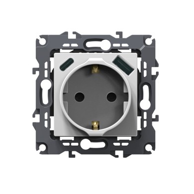 PRIME ΠΡΙΖΑ ΣΟΥΚΟ ΑΣΦΑΛΕΙΑΣ  ΛΕΥΚΗ 1X2P+E 16A 250VAC & 2xUSB 5VDC 3A IP20