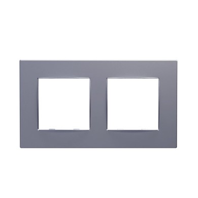PRIME 2 GANG FRAME CLASSIC IP20 MAT ALUMINIUM