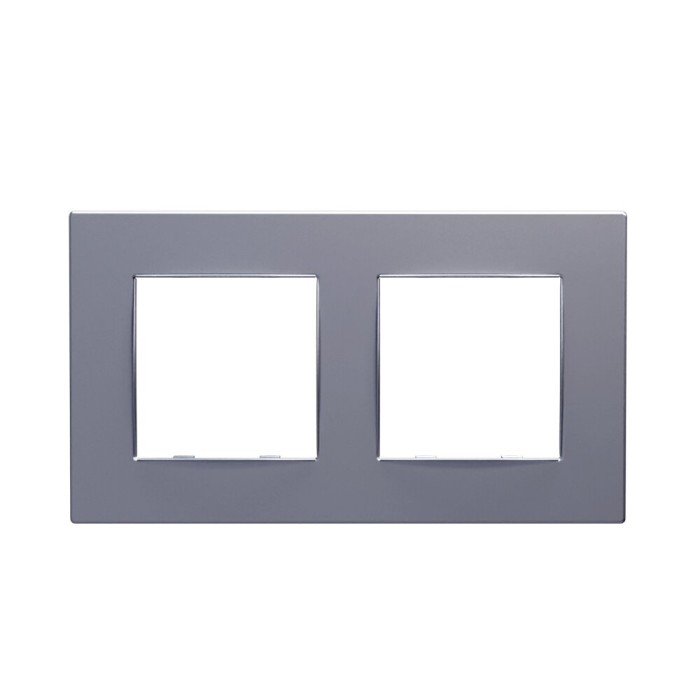 PRIME 2 GANG FRAME CLASSIC IP20 MAT ALUMINIUM