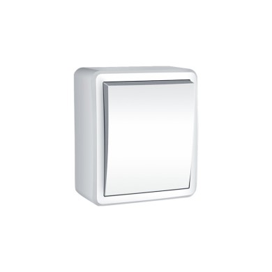 MURATA 1 GANG 1 WAY SWITCH WALL MOUΝΤED SCREWS 1P 10AX 250VAC IP20 WHITE