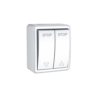 MURATA 2 GANG SHUTTER SWITCH WALL MOUΝΤED SCREWS 1-1P 10AX 250VAC IP20 WHITE