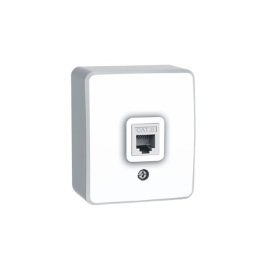 MURATA LAN SOCKET WALL MOUΝΤED 1xRJ45 CAT6 UTP IP20 WHITE