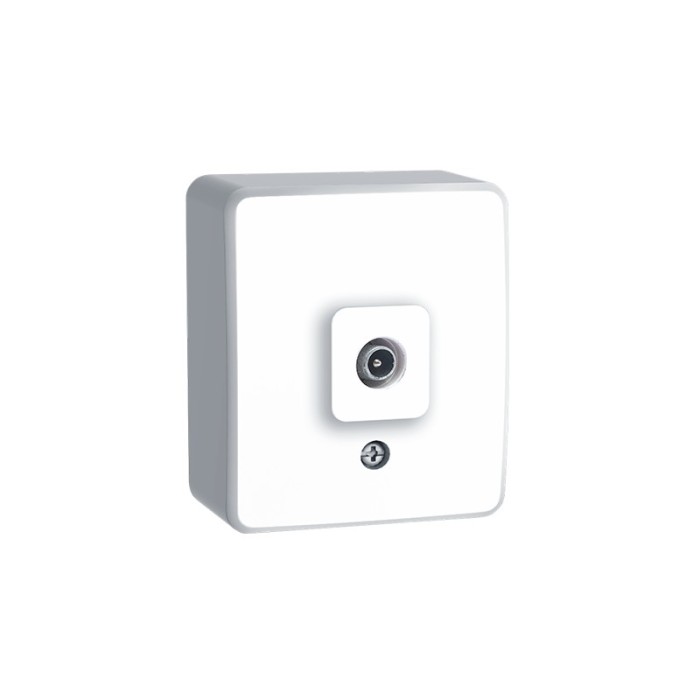 MURATA TV SOCKET END-LINE WALL MOUΝΤED MALE CONNECTOR IP20 WHITE