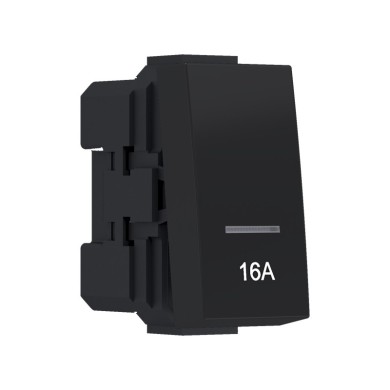 MODYS 2-POLE SWITCH (0-1) WITH 16A INDICATOR MATT BLACK 2P 16AX 250VAC IP20 