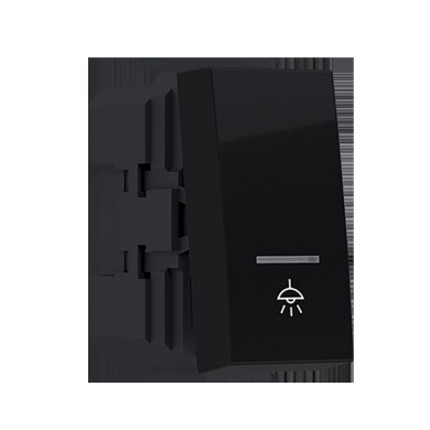 MODYS ΜΠΟΥΤΟΝ ΜΕ ΕΝΔΕΙΞΗ & ΣΥΜΒΟΛΟ ΛΥΧΝΙΑ ΜΑΥΡΟ ΜΑΤ 1P 10A 250VAC IP20 