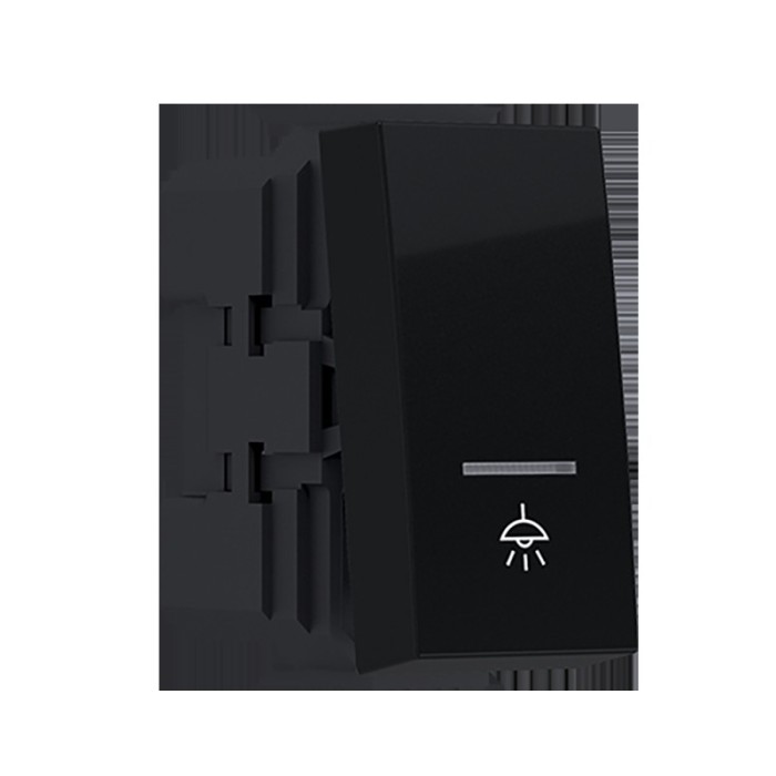 MODYS ΜΠΟΥΤΟΝ ΜΕ ΕΝΔΕΙΞΗ & ΣΥΜΒΟΛΟ ΛΥΧΝΙΑ ΜΑΥΡΟ ΜΑΤ 1P 10A 250VAC IP20 