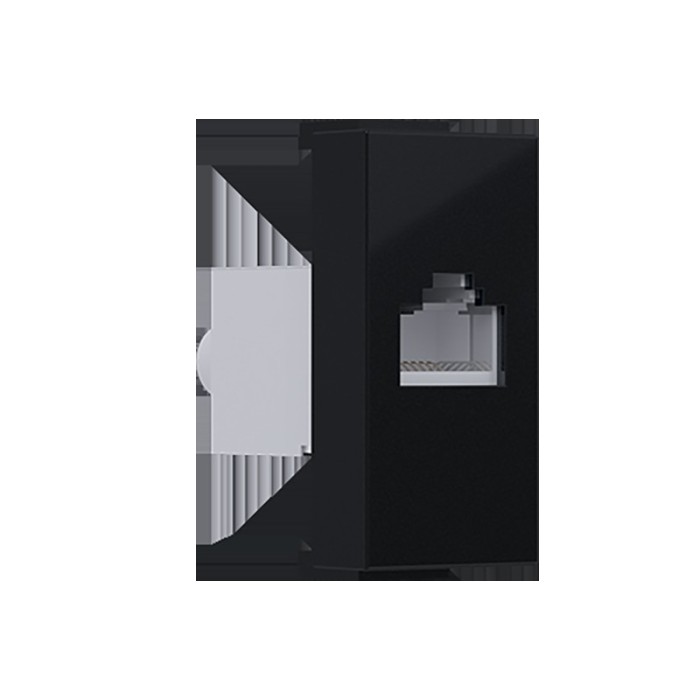 MODYS ΠΡΙΖΑ ΔΙΚΤΥΟΥ ΜΑΥΡΗ ΜΑΤ RJ45 CAT.6 IP20 ΜΕ ΘΩΡΑΚΙΣΗ