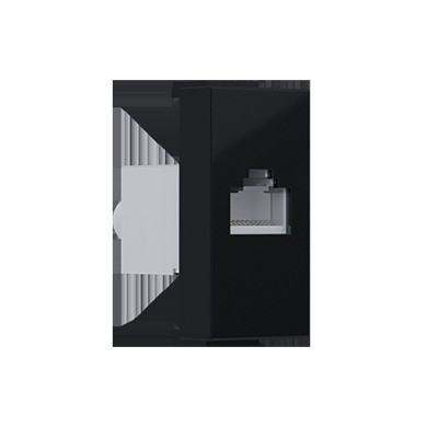 MODYS ΠΡΙΖΑ ΔΙΚΤΥΟΥ ΜΑΥΡΗ ΜΑΤ RJ45 CAT.6A IP20 ΜΕ ΘΩΡΑΚΙΣΗ