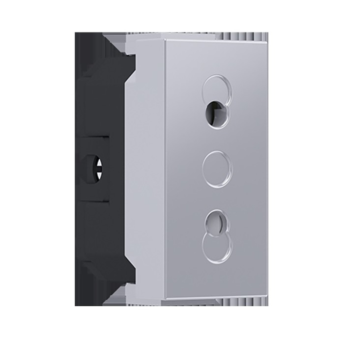  MODYS EURO SOCKET WITH SHUTTERS SILVER 1 M. 2P 10A 250VAC IP20 