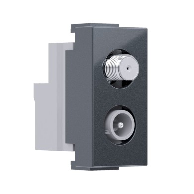  MODYS SAT TV-R SOCKET THROUGH-LINE ANTHRACITE 1 M. IP20