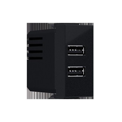 MODYS ΠΡΙΖΑ ΤΡΟΦΟΔΟΣΙΑΣ USB  2XUSB ΜΑΥΡΗ ΜΑΤ 5VDC 2X1.2A IP20