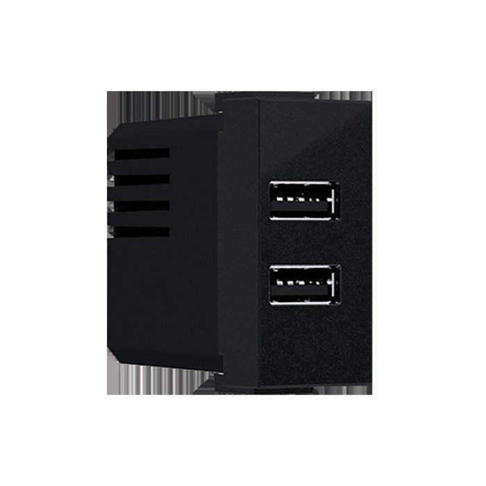 MODYS ΠΡΙΖΑ ΤΡΟΦΟΔΟΣΙΑΣ USB  2XUSB ΜΑΥΡΗ ΜΑΤ 5VDC 2X1.2A IP20