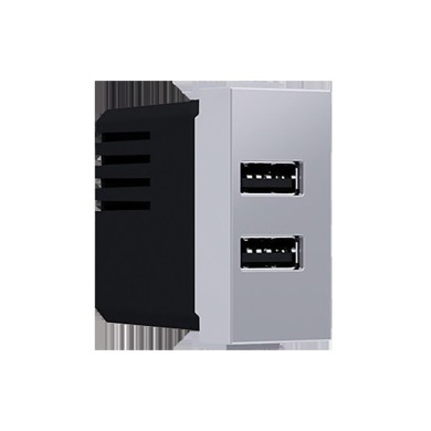  MODYS USB CHARGER SILVER 1 M. 2xUSB 5VDC 2x1.2A IP20