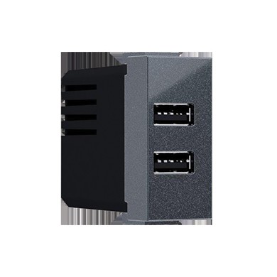  MODYS USB CHARGER ANTHRACITE 1 M. 2xUSB 5VDC 2x1.2A IP20