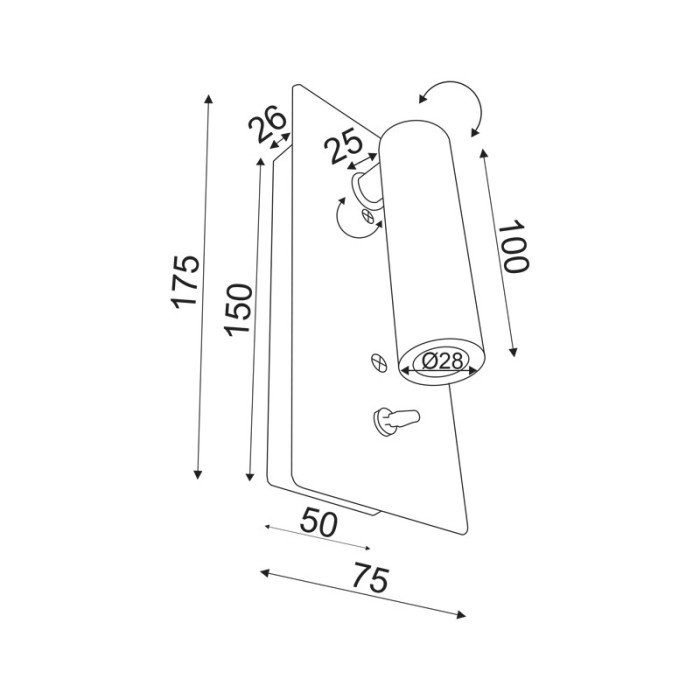 NETTO ΦΩΤΙΣΤΙΚΟ EΠITOIXO ΛΕΥΚΟ ΜΕΤΑΛΛΙΚΟ LED 3W 3000K 210Lm IP20 75Χ175mm