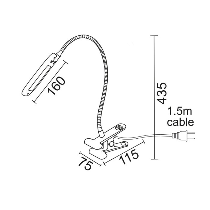 NETTO LED Φ/Σ ΓΡΑΦΕΙΟ 5W ΜΠΛΕ 4000K+ΣΠΙΡΑΛ+ΚΛΙΠ230V 7,5X11,5XH43CM BAZ2