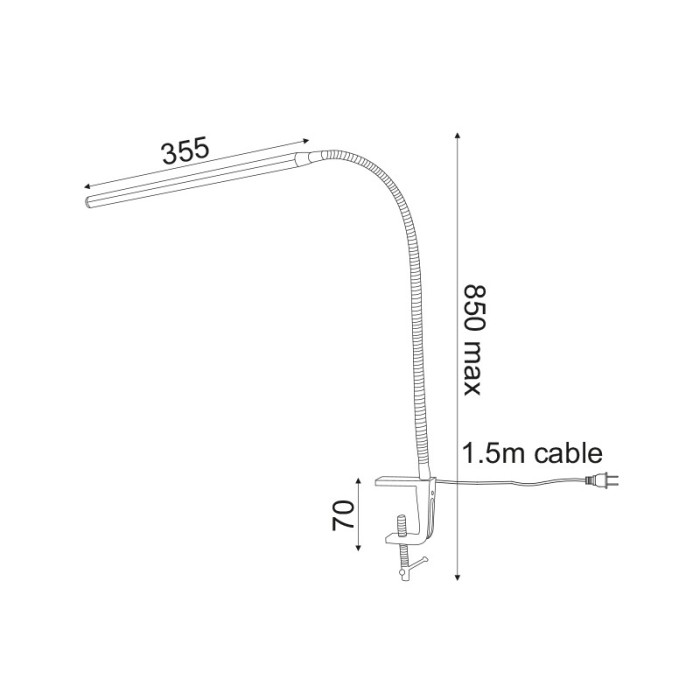 NETTO LED ΓΡΑΦΕΙΟΥ 5W 4000Κ ΑΦΗΣ ΑΣΗΜΙ+ΣΠΙΡΑΛ+ΣΦΙΓΚΤΗΡ 230VΗ85,5CM DELGADO