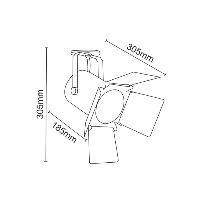 TRACK LIGHT No238 BLACK 2WIRE PAR30 E27