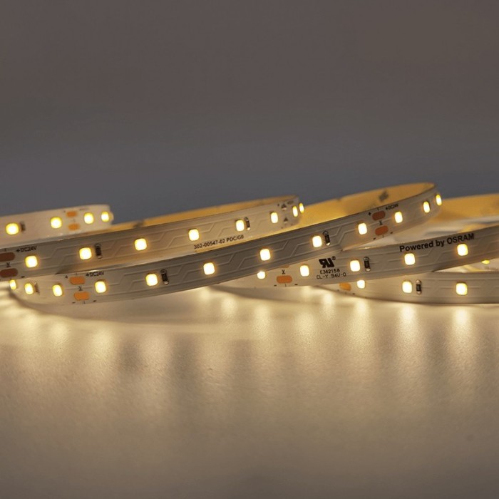 LED SMD STRIP 24V DC 12W/M 3000K 1250LM/M IP20 10MM Ra80 OSRAM 2835 60LEDS/M 3SDCM 5M REEL 5YRS 