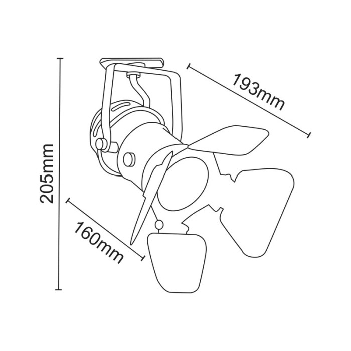 TRACK LIGHT No244 BLACK 2WIRE GU10