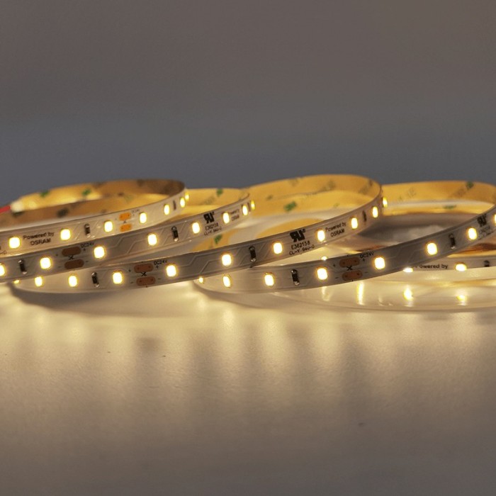 LED SMD STRIP 24V DC 7.2W/M 3000K 800LM/M IP20 8MM CRI80 OSRAM 2835 60LEDS/M 3SDCM 5M REEL 5YRS 