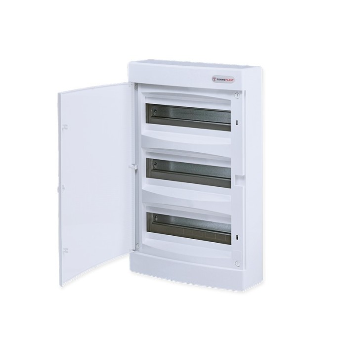 ΠΙΝΑΚΑΣ N36CW 36 ΘΕΣΕΩΝ 3 ΣΕΙΡΩΝ ΠΛΑΣΤΙΚΟΣ ΕΠΙΤΟΙΧΟΣ ΜΕ ΛΕΥΚΗ ΠΛΑΣΤΙΚΗ ΠΟΡΤΑ ΚΑΙ ΠΛΑΣΤΙΚΟ ΠΛΑΙΣΙΟ IP40