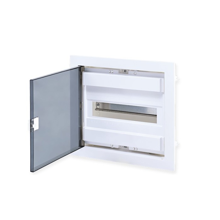 FLUSH MOUNTING ENCLOSURE 12 MODULES TRANSPARENT DOOR 1 ROW IP40