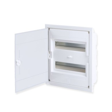 FLUSH MOUNTING 24 MODULES 2 ROWS WHITE DOOR