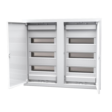 FLUSH MOUNTING ENCLOSURE 72 MODULES METAL DOOR 3 ROWS IP40