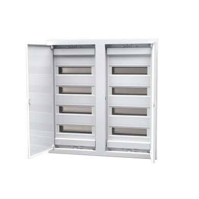 FLUSH MOUNTING ENCLOSURE 96 MODULES METAL DOOR 4 ROWS IP40