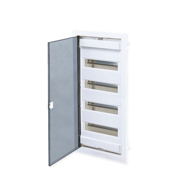 FLUSH MOUNTING ENCLOSURE 48 MODULES TRANSPARENT DOOR 4 ROWS IP40