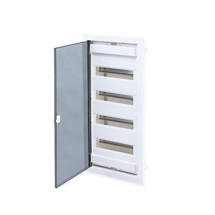 FLUSH MOUNTING ENCLOSURE 48 MODULES TRANSPARENT DOOR 4 ROWS IP40
