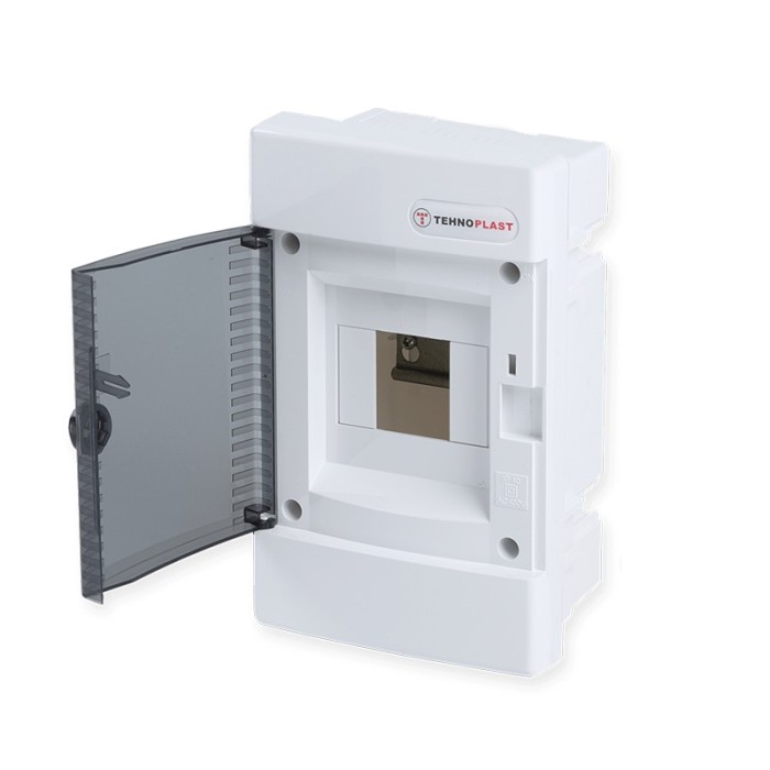FLUSH MOUNTING ENCLOSURE 4 MODULES TRANSPARENT DOOR 1 ROW IP40