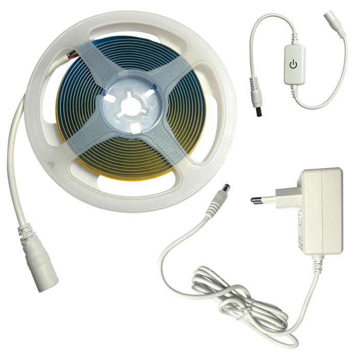 LED COB STRIP 24V DC 8W/M 3000K 1000LM/M IP20 Ra Ra90 320LEDS/M 3M REEL 3YRS