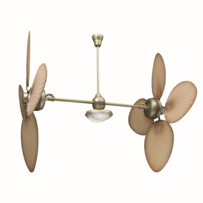 CEILING FAN WITH LIGHT DOUBLE COPPER BEIGE MOTOR WITH 8 BLADES PC Φ1300mm