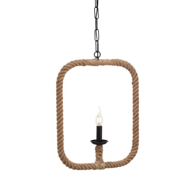 NETTO PENDANT 1XE14 METAL BLACK RECTANGLE+ROPE40ΧΗ120CM