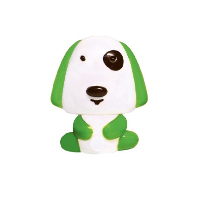 LED GREEN PUPPY WITH SWITCH 0,4W 6000Κ DAY-NIGHT 230V 8XH9CM