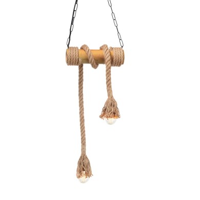 NETTO PENDANT 2XE27 BAMBOO+ROPE 11Χ30ΧΗ160CM max. MERLIN