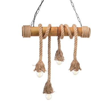 NETTO PENDANT 4XE27 BAMBOO+ROPE 11Χ60ΧΗ170CM max. MERLIN