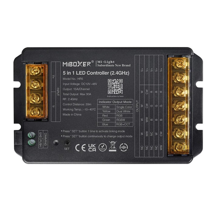 LED CONTROLLER 2,4GHz 5 IN 1 TOTAL OUTPUT MAX 30A