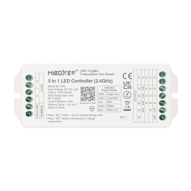 LED CONTROLLER 2,4GHz 5 IN 1 TOTAL OUTPUT MAX 20A