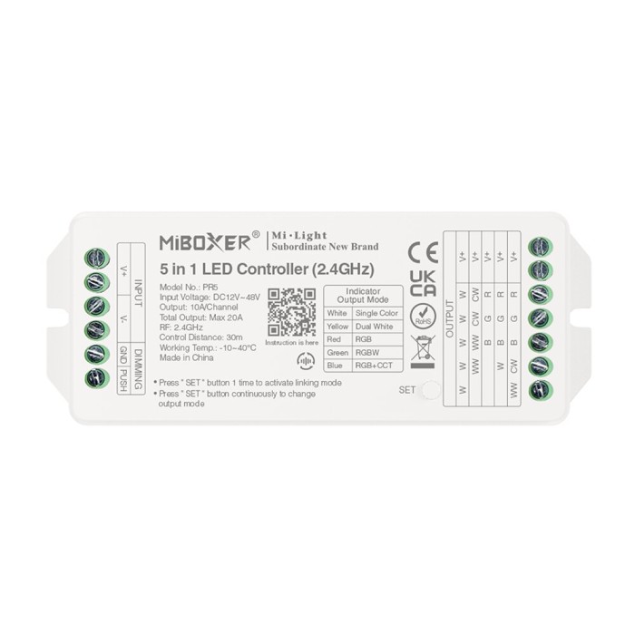 LED CONTROLLER 2,4GHz 5 IN 1 TOTAL OUTPUT MAX 20A