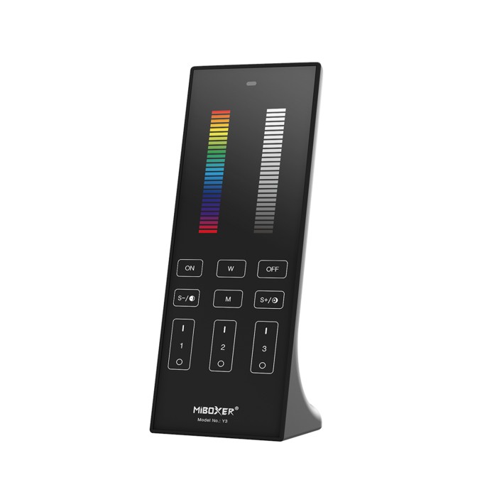 ΚΑΘΕΤΟ ΤΗΛΕΧΕΙΡΙΣΤΗΡΙΟ LED RGB+CCT 2.4GHZ ACA A-Y3-B ΜΑΥΡΟ IP20